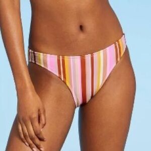 NEW Xhilaration Pink and Orange Striped Bikini Bottom